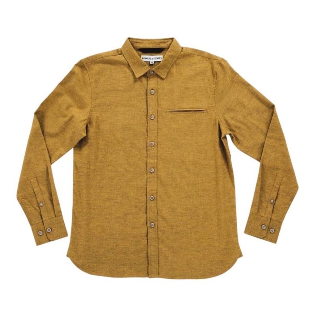 Roamers Mens Willow Collared Long-Sleeved Shirt / Dijon